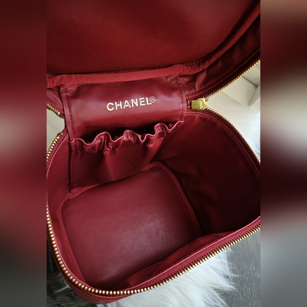 Authentic Red Chanel Vanity Case - image 8